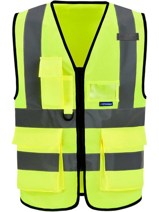 Other - 7pocket High Visibility Safety Vest Zipper, Construction Vest Reflective Strips